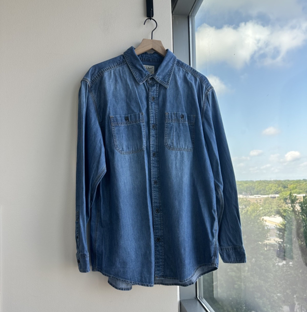 L.L. Bean Men's Denim Button-Up Shirt Size L